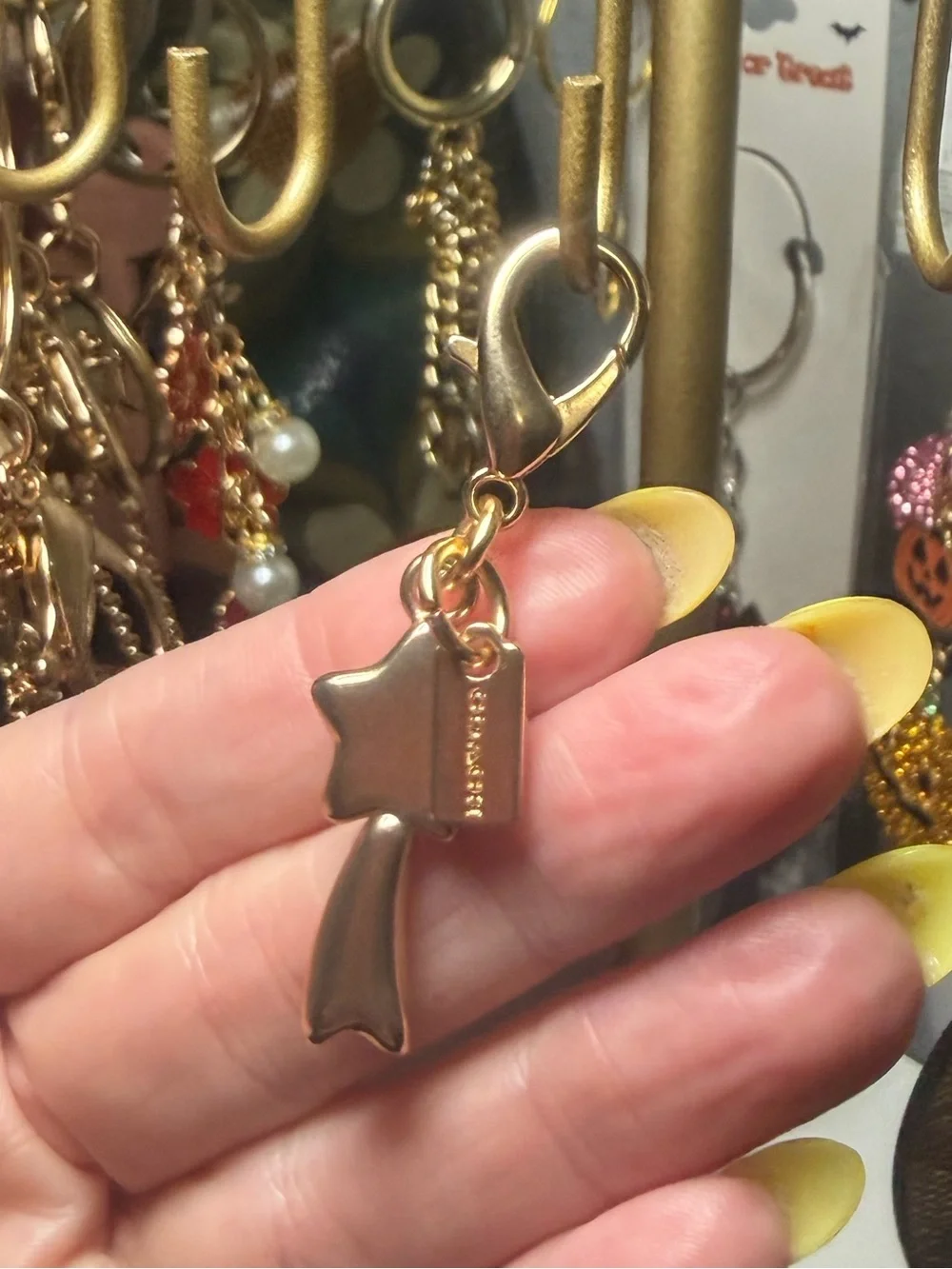 Coach Gold Shooting Star Bag Charm Keychain